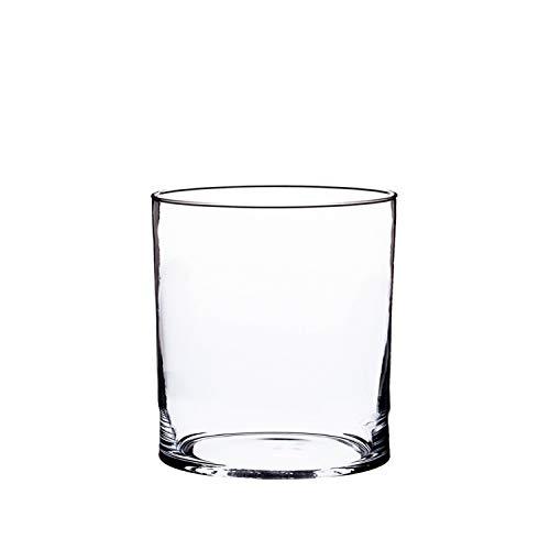 INNA-Glas Set di 2 x Vaso cilindrico in Vetro Sansa, Trasparente, 22cm, Ø19,5cm - Vaso da Fiori/Portacandela Decorativo