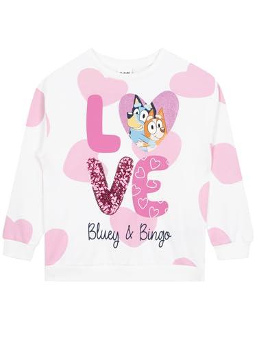 Bluey Felpa Bingo - Abbigliamento Bambina in Cotone Bianco