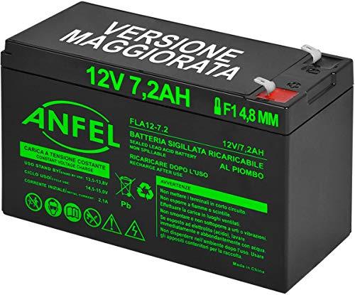Batteria Lead Acid AGM 12V 7.2Ah al Piombo Ricaricabile Ciclica Pila Batteria Ermetica Batterie di Ricambio per ups Antifurto Prodotti Medici Bambini Moto Bambini Auto