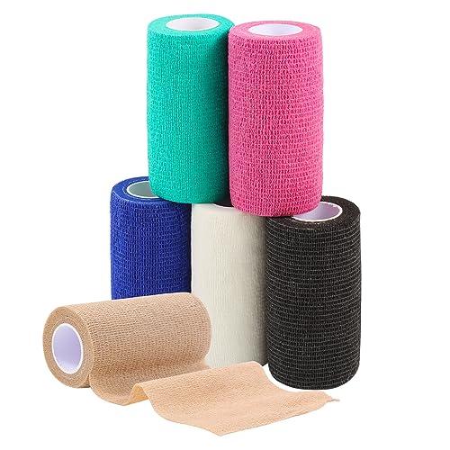 tigratigro 6 Rotoli Benda Elastica Coesiva Autoadesiva, 10cm x 4.5m, Multiuso per Sport, Veterinaria e Primo Soccorso