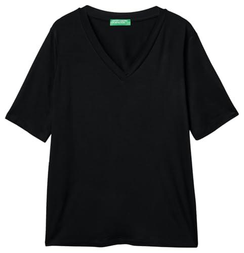 T-shirt Donna United Colors of Benetton in Eco-Viscosa con Scollo a V
