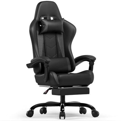 Devoko Sedia da Gaming Massaggiante con Poggiapiedi - Comfort e Ergonomia per le Tue Sessioni di Gioco