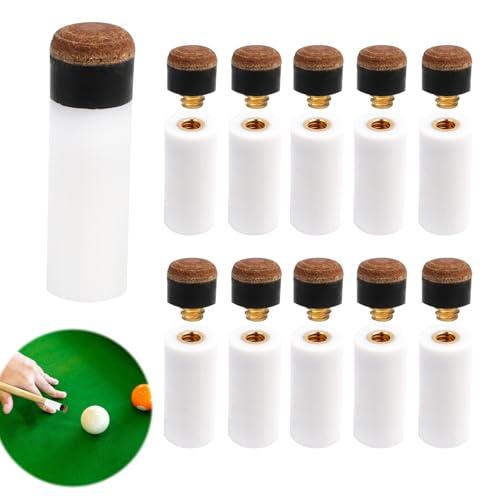 Set di Ricambio per Stecche da Biliardo: 10 Puntali da 10mm con Ghiere in Plastica