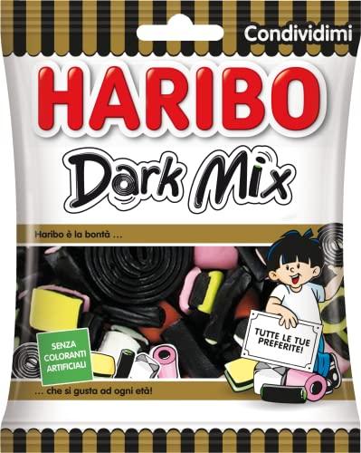 Haribo Dark Mix, Caramelle Gommose Miste, Gusto Liquirizia