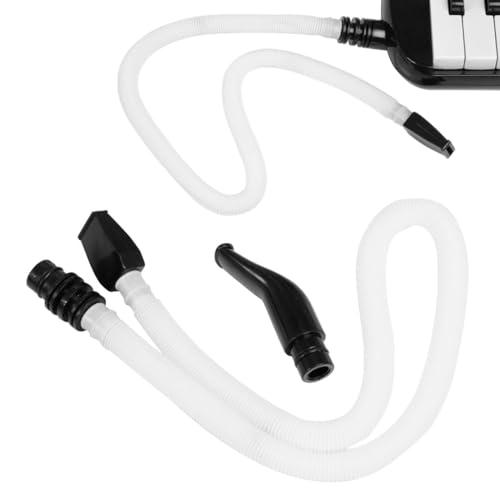 YUVKIN Set di ricambi flessibili per melodica, tubo e bocchino, compatibile con la maggior parte delle marche, include un tubo lungo e un bocchino corto (bianco)