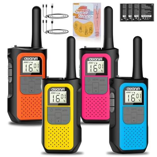 Set di 4 Walkie Talkie AWANFI Ricaricabili