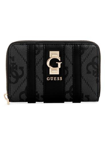Portafoglio Donna Guess Erenia Zip Around Wallet Coal Logo Grigio Scuro