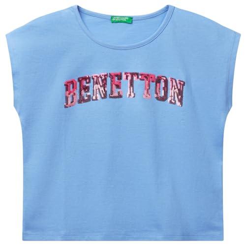 United Colors of Benetton T-Shirt Cotone Organico con Paillettes Sfumate
