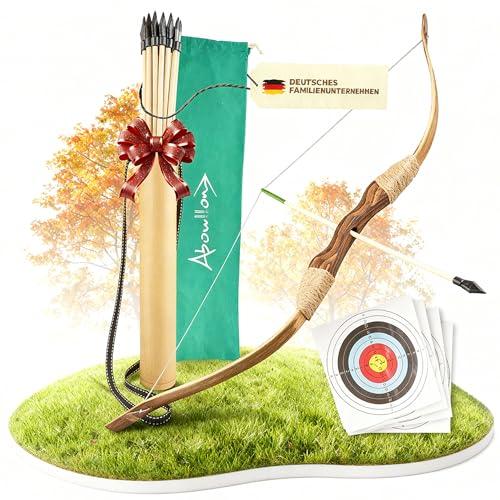 Abowllon® Set Arco e Frecce in Legno per Bambini