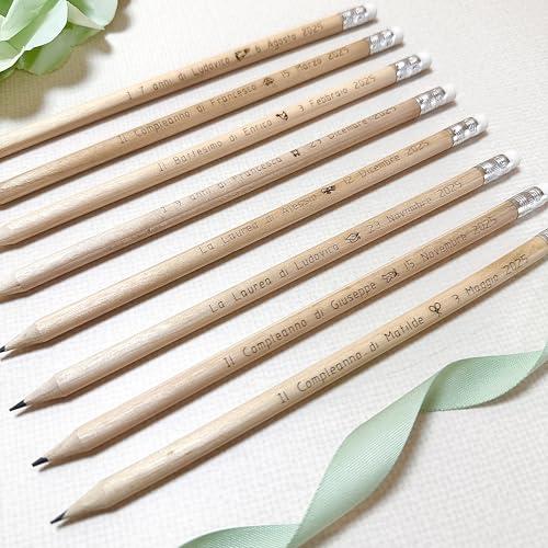 Set di 30 Matite in Legno Personalizzate con Incisione Laser