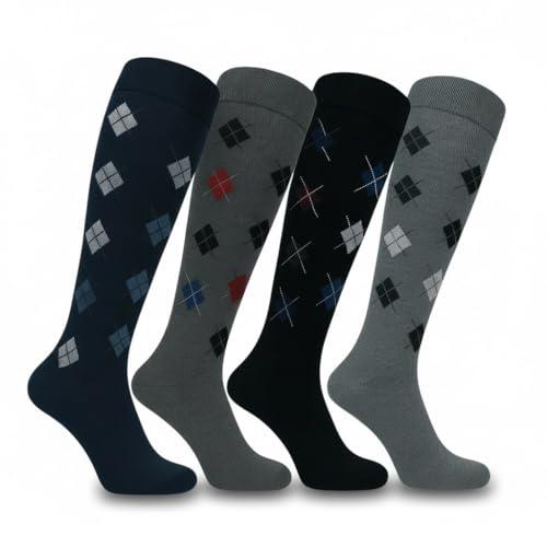 Lucchetti Socks Milano SET DA 4 PAIA DI CALZE UOMO LUNGHE CALDO COTONE COLORATE TENDENZA POIS FANTASIA FASHION MADE IN ITALY