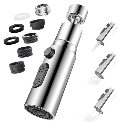 Aeratore Rubinetto Cucina Girevole 360° con 3 Modalità di Getto e Adattatori