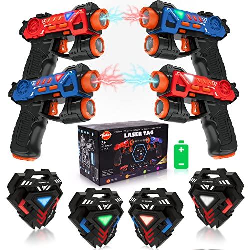 VATOS Laser Tag Guns Set, Set Laser Tag Infrarossi con 4 Pistole e 4 Pettorine