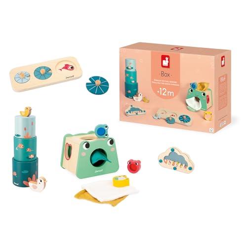 Janod - Box Giochi Neonato 1 Anno - Giocattoli Multisensoriali con Puzzle Abilità Motorie