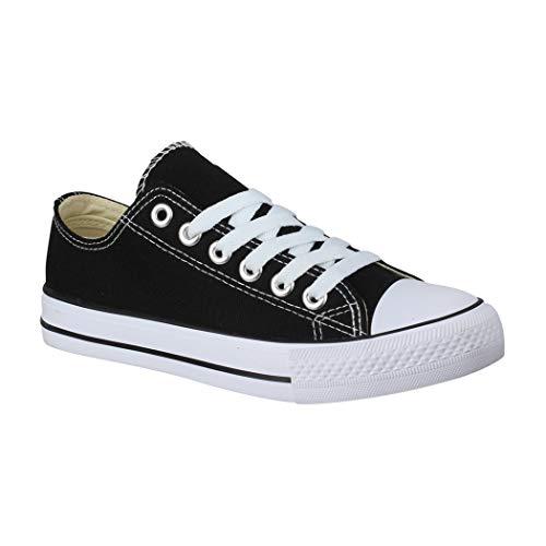 Elara Sneaker Unisex Tessile Scarpe da Ginnastica Low Top Chunkyrayan Nero B-YD3230-Schwarz-43P