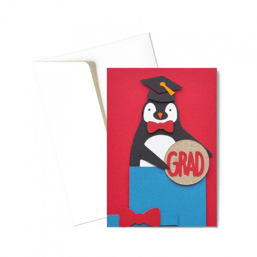 Biglietto d'auguri Laurea - Pinguino - Sorpresa