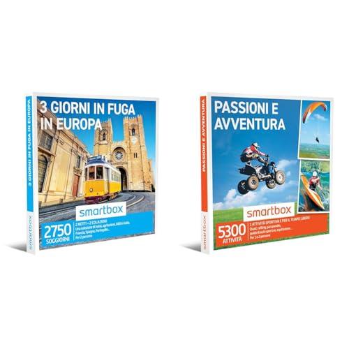 Smartbox - Cofanetto Regalo 3 Giorni in Fuga in Europa - Idea Regalo per la Coppia & Cofanetto Regalo Passioni e Avventura - Idea Regalo Originale - 1 Attività Sportiva per 1 o 2 Persone