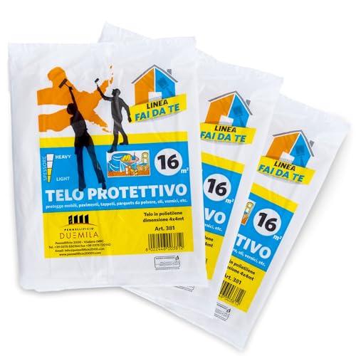 PENNELLIFICIO 2000 - Set 6 Teli Copritutto Protettivi 4x4m