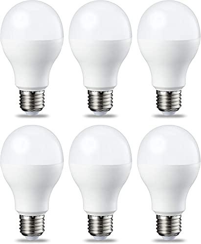 Amazon Basics Confezione da 6 lampadine a LED, con attacco Edison E27, piccole, da 13 W (equivalenti a 100 W), luce bianca fredda, non dimmerabili