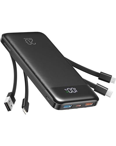 Charmast Power Bank 20000mAh con Cavi Integrati