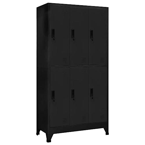 vidaXL Armadietto con Serratura in Acciaio Nero 90x45x180 cm
