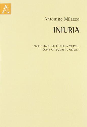 Iniuria. Alle origini dell'offesa morale come categoria giuridica