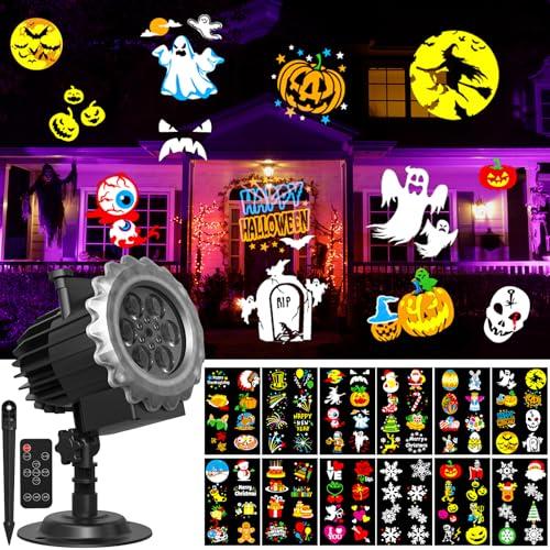 OUSFOT Proiettore Halloween con 12 Diapositive e Telecomando