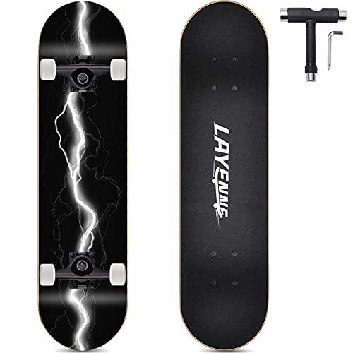 LAYENNE Completo Skateboard Professionale - Bianco