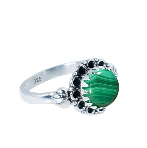 Anello in Malachite Verde Gems Vibes in Argento Sterling 925 - Misura 7