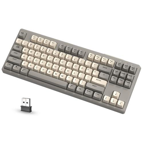 ATTACK SHARK X FREEWOLF M87 Tastiera da Gioco Wireless 80% TKL RGB - Gris Crème