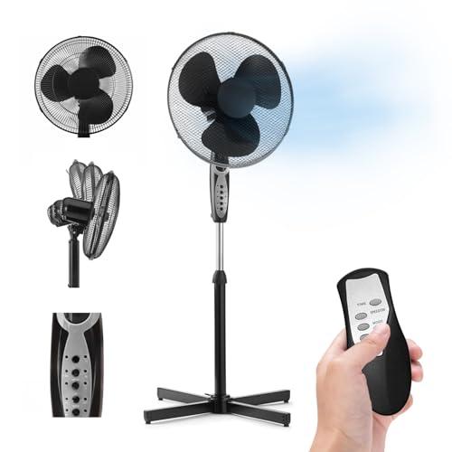 Ventilatore a Piantana Potente 50W con Telecomando e Timer 7 Ore