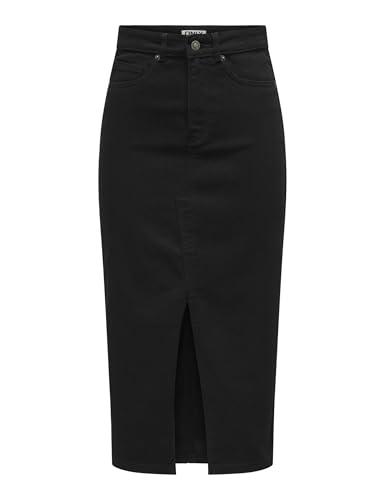 ONLY Onlsiri-Gonna con Apertura Frontale DNM Gua Noos Jeans, Nero, S Donna