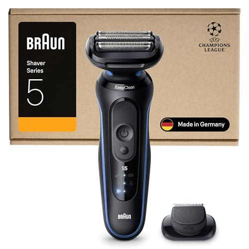 Braun Serie 5 52-B1200SI Rasoio Elettrico Barba Wet&Dry con Rifinitore di Precisione, Blu