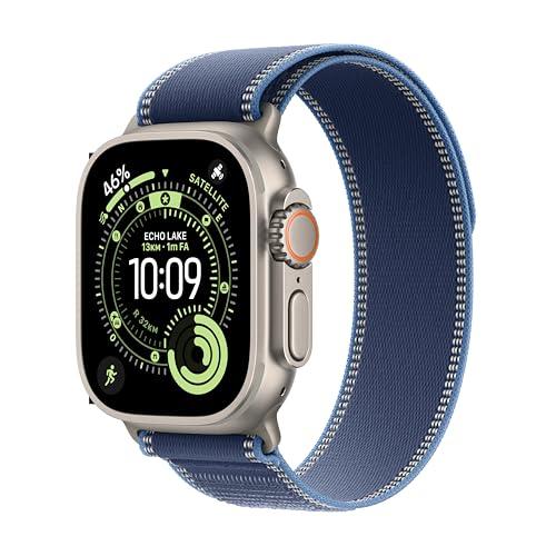 Apple Watch Ultra 3 GPS + Cellular, Cassa 49 mm in titanio naturale con Trail Loop blu/blu acceso - S/M