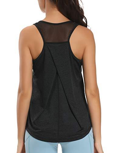 Dawnrole Canotta Palestra Donna Fitness Top Sportivo in Rete Senza Maniche