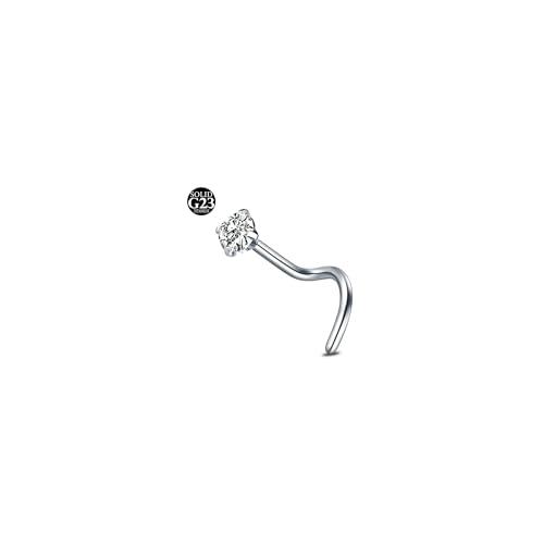 AceFun Piercing Naso Titanio Argento 20G