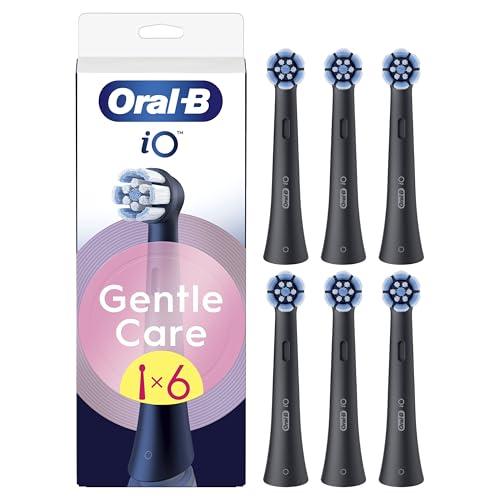 Oral-B iO Gentle Care Testine di Ricambio Nere, 6 Pezzi