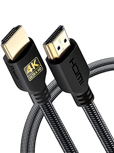 PowerBear Cavo HDMI 4K 2m - Alta velocità, nylon intrecciato, connettori dorati