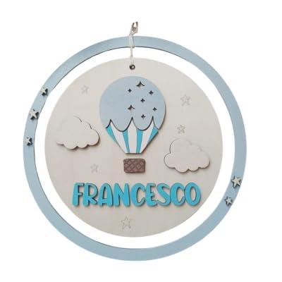 Fiocco nascita arcobaleno in legno personalizzato