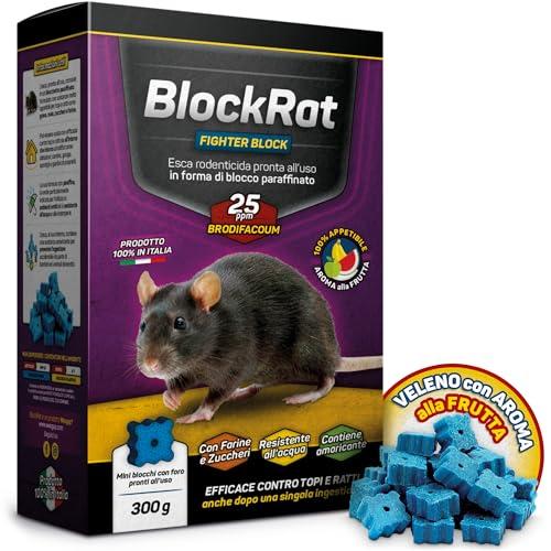 BlockRat Esca Topicida Ratticida Professionale in Mini Blocchi 300 g