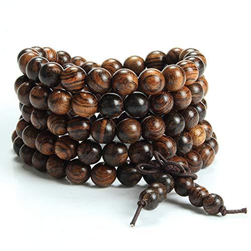 Bracciale Rosario Tibetano Buddista in Perle di Legno da 8mm