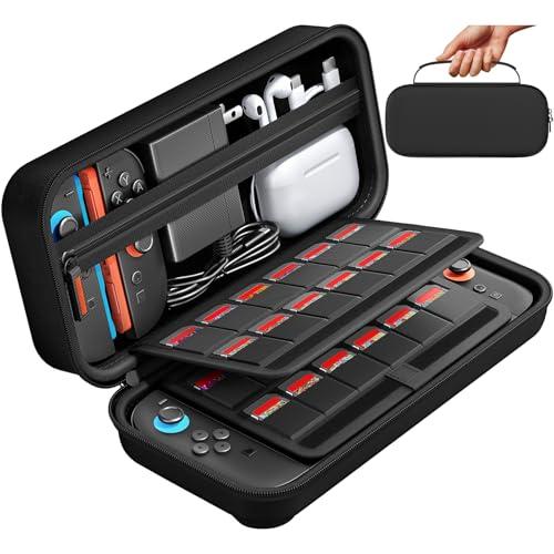 Custodia Rigida Daydayup per Nintendo Switch/Switch OLED con Porta Schede e Tasca Accessori