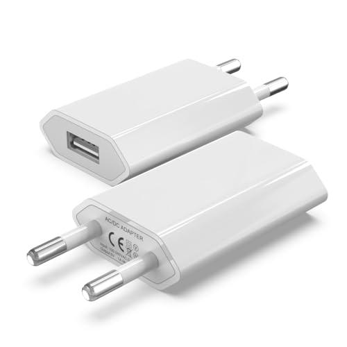 2 Pezzi Caricatore USB da Muro Universale 5V 1A