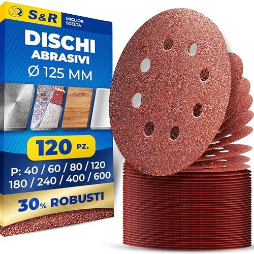 S&R 120 Dischi Abrasivi 125mm velcrati - Set Completo per Levigatura Multimateriale