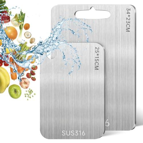 Set di 2 Taglieri in Acciaio Inox 316 Multifunzione