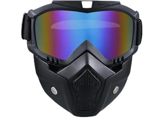 Maschera Tattica Integrale con Occhiali Removibili per Airsoft, Paintball, Moto, Ciclismo, Sci, Halloween e Cosplay