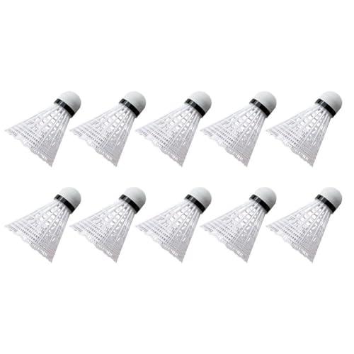 Set di 10 Volani da Badminton in Nylon Resistente - Bianchi