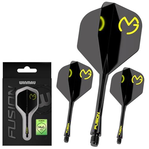 WINMAU Freccette Fusion - Sistema Integrato di Volo e Albero - No.2 Nero/Verde, Corto