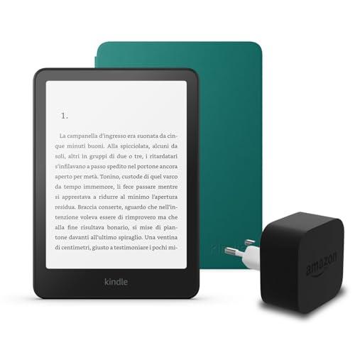 Kindle Paperwhite (2024) 16GB + Cover Amazon Plant + Alimentatore 9W
