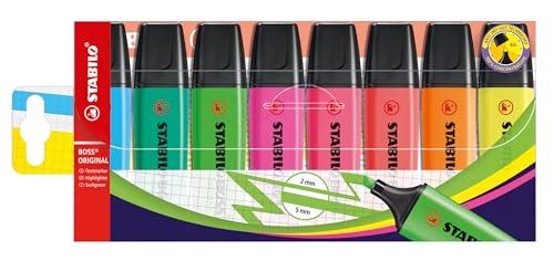 Stabilo BOSS ORIGINAL - Evidenziatore - Astuccio da 8 - Colori assortiti